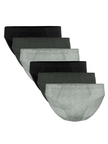 Seidensticker Slip 6er Pack in Schwarz/Grau