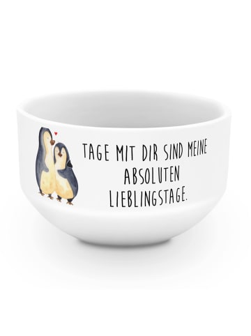 Mr. & Mrs. Panda Müsli Schüssel Pinguin umarmen mit Spruch in Weiß