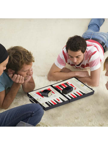 relaxdays Backgammon Koffer in Schwarz