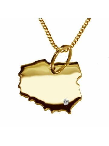 Schmuckador 50cm Kette + Polen mit Brillant 585 Gold in gold