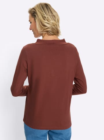 Sieh an! Langarmshirt in rotbraun
