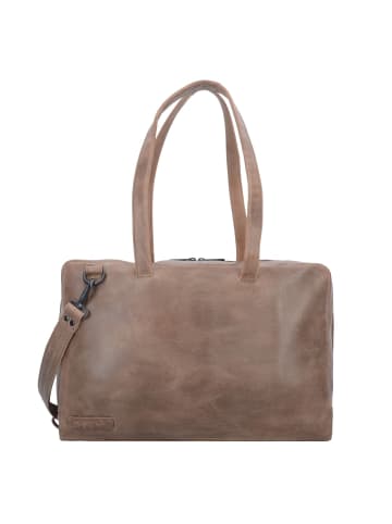 Plevier Pure Schultertasche Leder 43 cm Laptopfach taupe