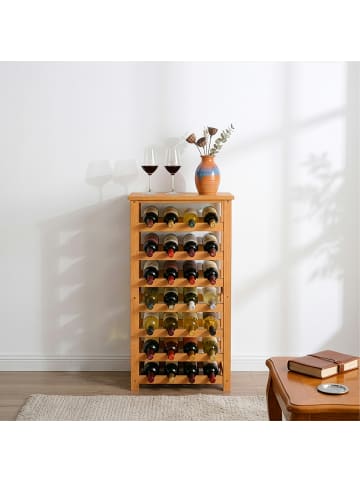 relaxdays Weinregal in Natur - (B)47 x (H)94 x (T)26 cm