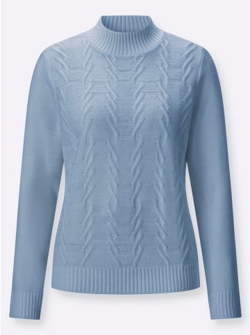 Sieh an! Stehkragen-Pullover in bleu