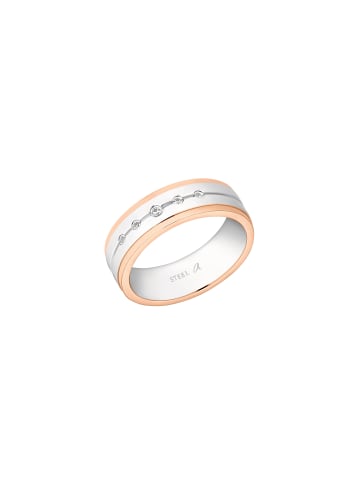 Amor Ring Edelstahl, IP Rose in Bicolor