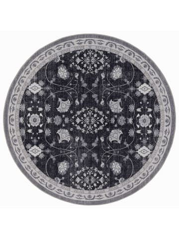 Teppich Boss Kurzflor Teppich Inka 1146, rund - Schwarz