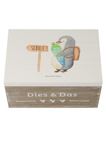 Mr. & Mrs. Panda Aufbewahrungsbox Pinguin Schultüte ohne Spruch in Weiß