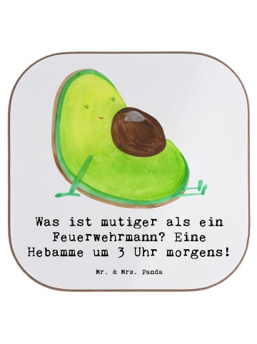 Mr. & Mrs. Panda Gartenuntersetzer Mutige Hebamme mit Spruch in Weiß