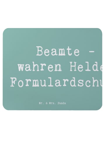 Mr. & Mrs. Panda Mauspad Spruch Beamtin Heldin mit Spruch in Meeresbrise