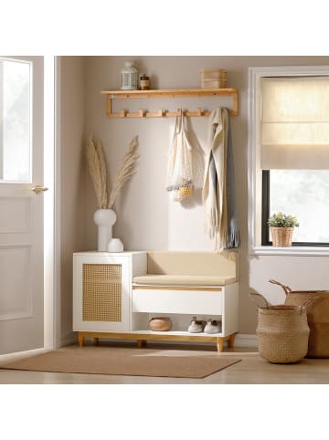 SoBuy Schuhbank in Mattweiß - (W) 45 x (H) 60 x (L) 100 cm