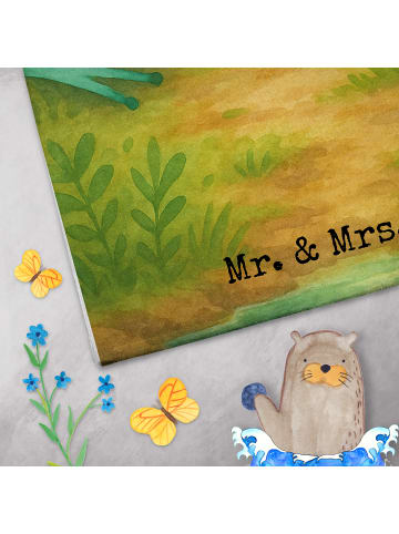 Mr. & Mrs. Panda Handtuch Frosch Liebe Design ohne Spruch in Weiß