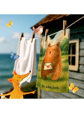 Mr. & Mrs. Panda Gästehandtücher Bär Vermissen Design ohne Spruch in Weiß