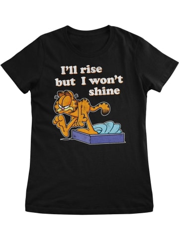 Garfield Shirt "I'll Rise But I Won't Shine Girly Tee" in Schwarz