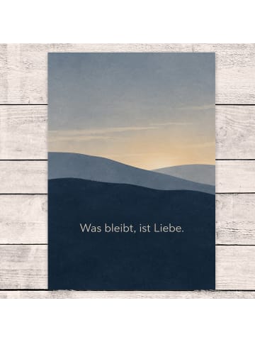 Mr. & Mrs. Panda Trauerspruchkarte Horizont ruhig Design mit Spruch in Weiß