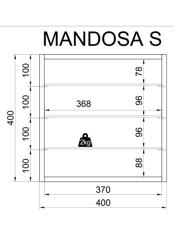 VCM  Hängevitrine Wandvitrine Glas Mandosa S in Buche