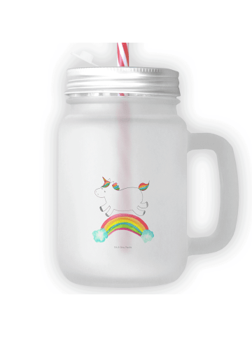 Mr. & Mrs. Panda Limonadenglas Einhorn Regenbogen ohne Spruch in Transparent