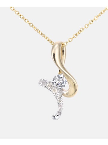 Diamant L'éternel Halskette mit Anhänger aus 375 Gelbgold mit Diamant gedreht