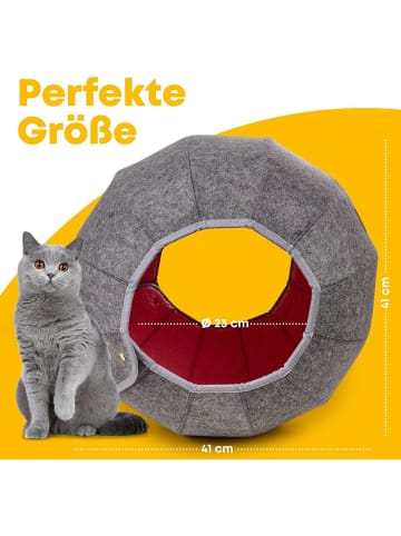 COFI 1453 Einstellbarer Katzenkorb zum Schlafen perfekte Kuschelhöhle in Grau