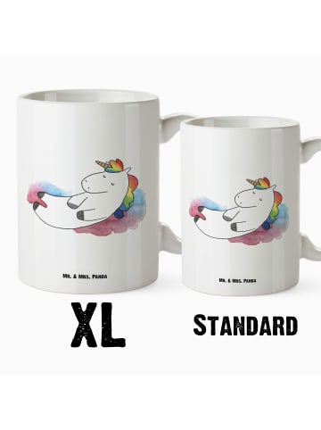 Mr. & Mrs. Panda XL Tasse Einhorn Wolke 7 ohne Spruch in Weiß