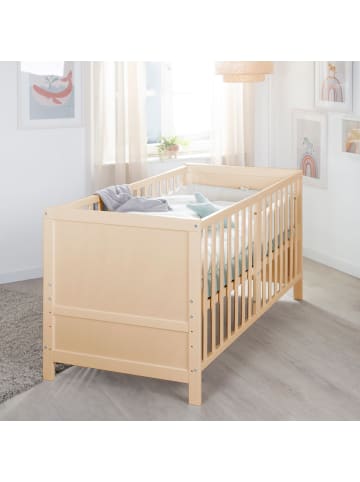 roba Babybett EASY SLEEP 70 x 140 cm - inkl. Umbauecken - 3 Schlupfsprossen - Natur