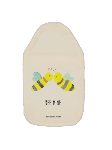 Mr. & Mrs. Panda Wärmflasche Biene Liebe mit Spruch in Weiß