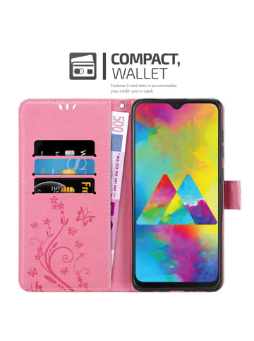 cadorabo Hülle für Samsung Galaxy M21 / M30s Blumen Design in FLORAL ROSA