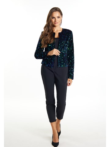 faina Damen Jacke Mit Pailletten in Blau Grün Mehrfarbig