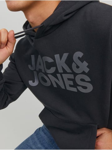 Jack & Jones Sweat Hoodie Frontprint Kapuze Streetwear in Schwarz-4