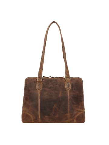 Greenburry Vintage Shopper Tasche Leder 37 cm Laptopfach in brown