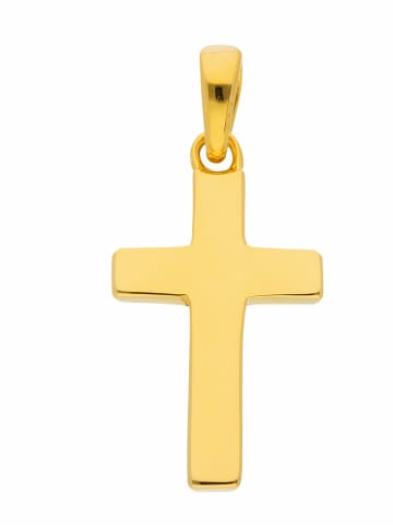 Adeliás 925 Silber Kreuz Anhänger in vergoldet