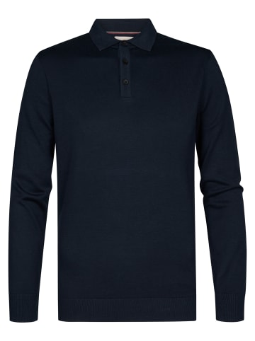 Petrol Industries Langarm-Strickpolo-Shirt ironbridge in Blau