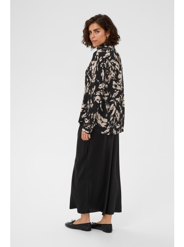Kaffe Langarm-Bluse KAamber Regular fit in Black Gray Graphic