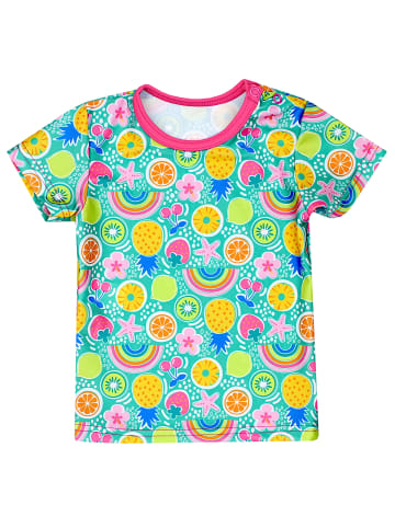 Aquarti Baby Mädchen Zweiteiler Badeanzug Bade-Set Bade T-Shirt Badehose in rosa/gelb