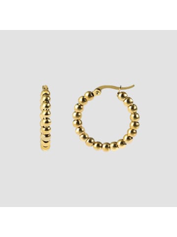 Adeliás Damen Ohrringe – Creole aus Edelstahl mit Perle in gold