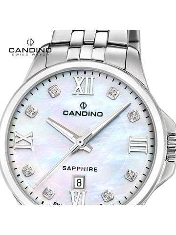 Candino Analog-Armbanduhr Candino Elegance silber mittel (ca. 34mm)