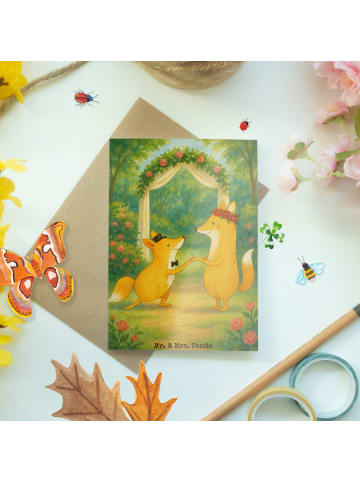 Mr. & Mrs. Panda babykarte Füchse Hochzeit Design ohne Spruch in Weiß