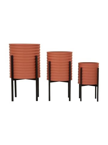 Mauro Ferretti Farbige Metall-Pflanztöpfe, 3er-Set, Ø 36 x 56,5 cm, 30 x 48,5 cm, 24 x 37,5 cm