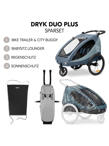 Hauck 2in1 Fahrradanhänger Sparset Dryk Duo Plus in blau