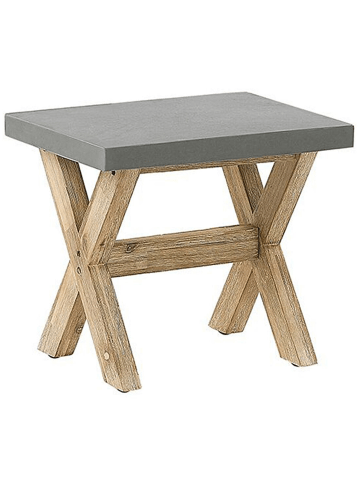 Beliani Gartenstuhl OLBIA in Grau/Braun - (W) 51 x (H) 45 x (L) 40 cm