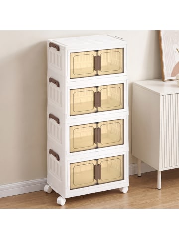SONGMICS Aufbewahrungsbox Dennys in Weiß - (B)45 x (H)91 x (T)26 cm