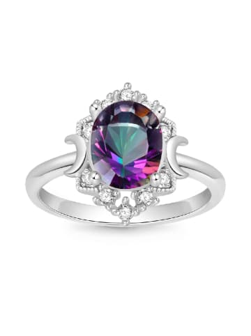 GNOCE Sterling Silber myst. Quarz grün Ring Größe 54