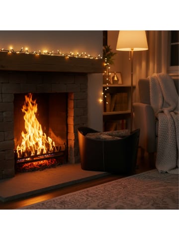 relaxdays Kaminholzkorb XL in Schwarz