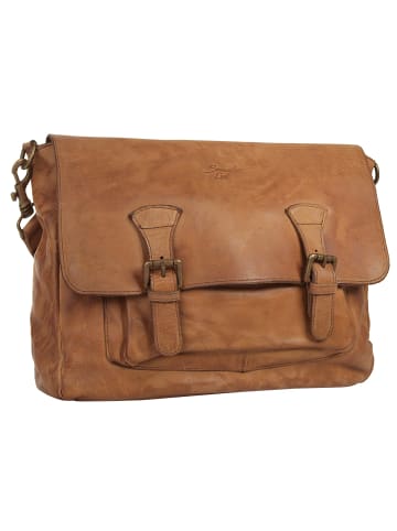 Samantha Look Umhängetasche SATCHEL echt Leder in braun