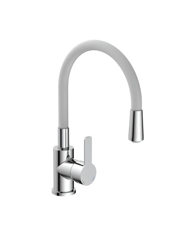 Eisl FLEXO Spültischarmatur, Chrom/Hellgrau, mit Soft-Touch Schlauch