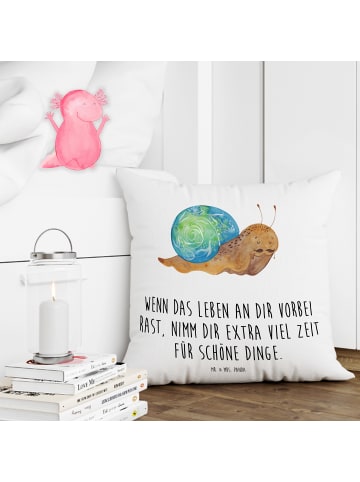 Mr. & Mrs. Panda Kopfkissen Schnecke Sir mit Spruch in Weiß