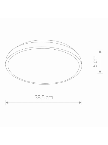 Licht-Erlebnisse Deckenlampe EEK F Ø 38.5 x (H)5 cm in Schwarz