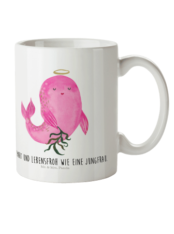 Mr. & Mrs. Panda Kindertasse Sternzeichen Jungfrau mit Spruch in Weiß