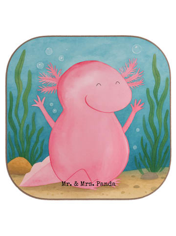 Mr. & Mrs. Panda Untersetzer Axolotl Hurra Design ohne Spruch in Weiß