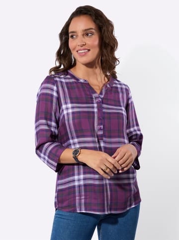 WITT WEIDEN Karobluse in violett-jeansblau-kariert