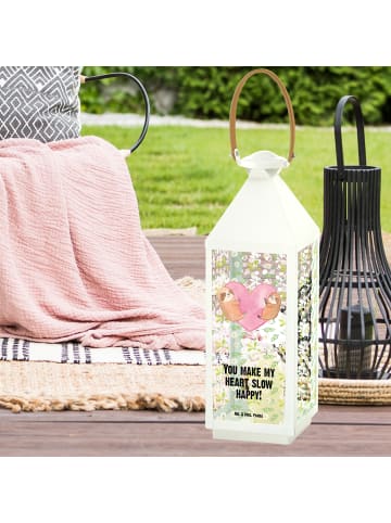 Mr. & Mrs. Panda Windlicht Faultiere Herz mit Spruch in Transparent